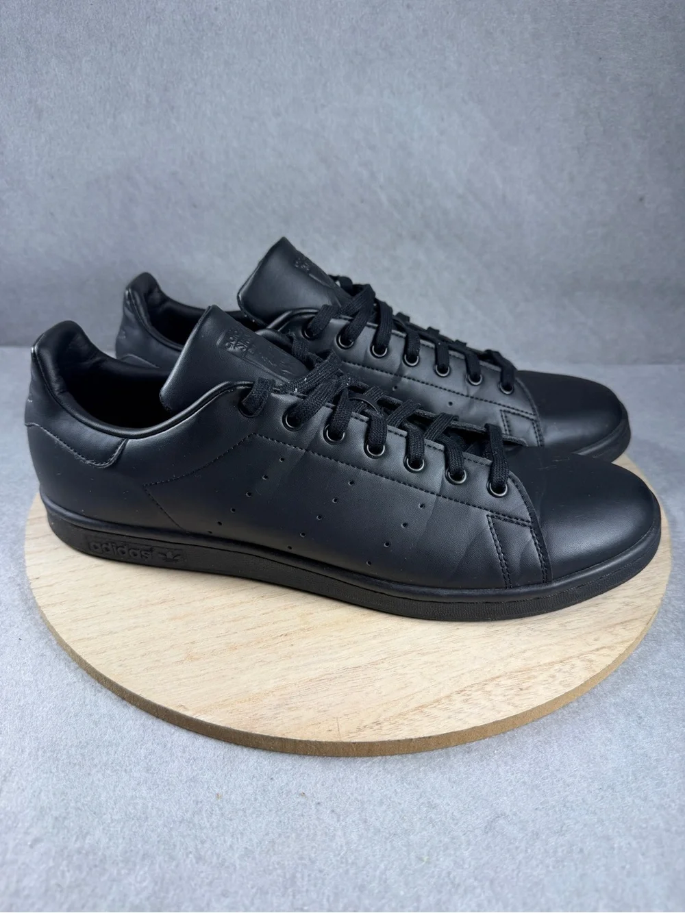 adidas Stan Smith Triple Black Primegreen Leather Sneakers Men's Size 14